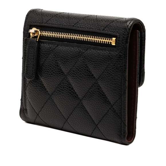 CHANEL Black Caviar Leather Logo Wallet - Picture 2 of 8